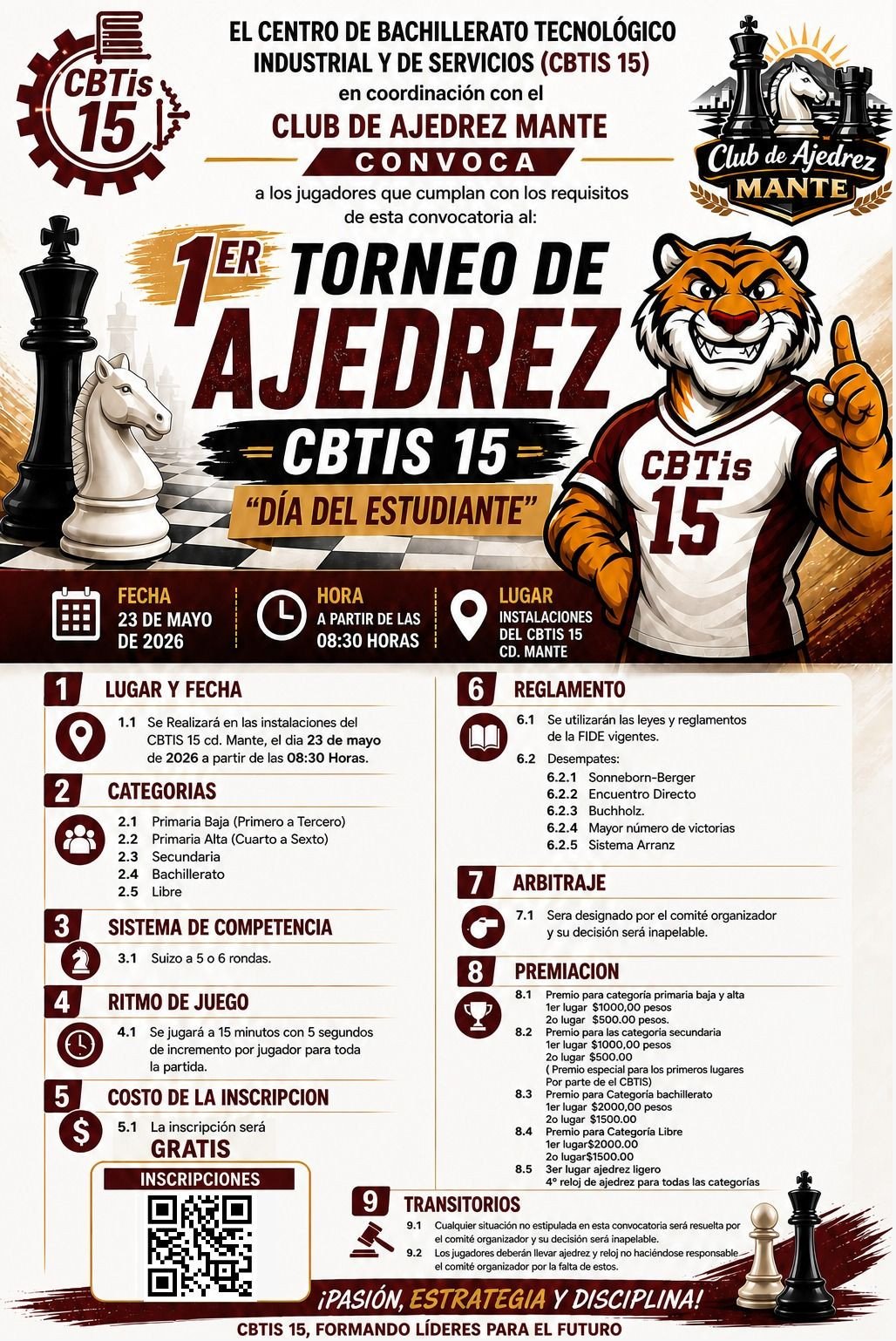 Primer Torneo de Ajedrez CBTis 15